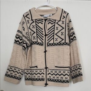 Altar'd State Beige and Black Knit Cardigan